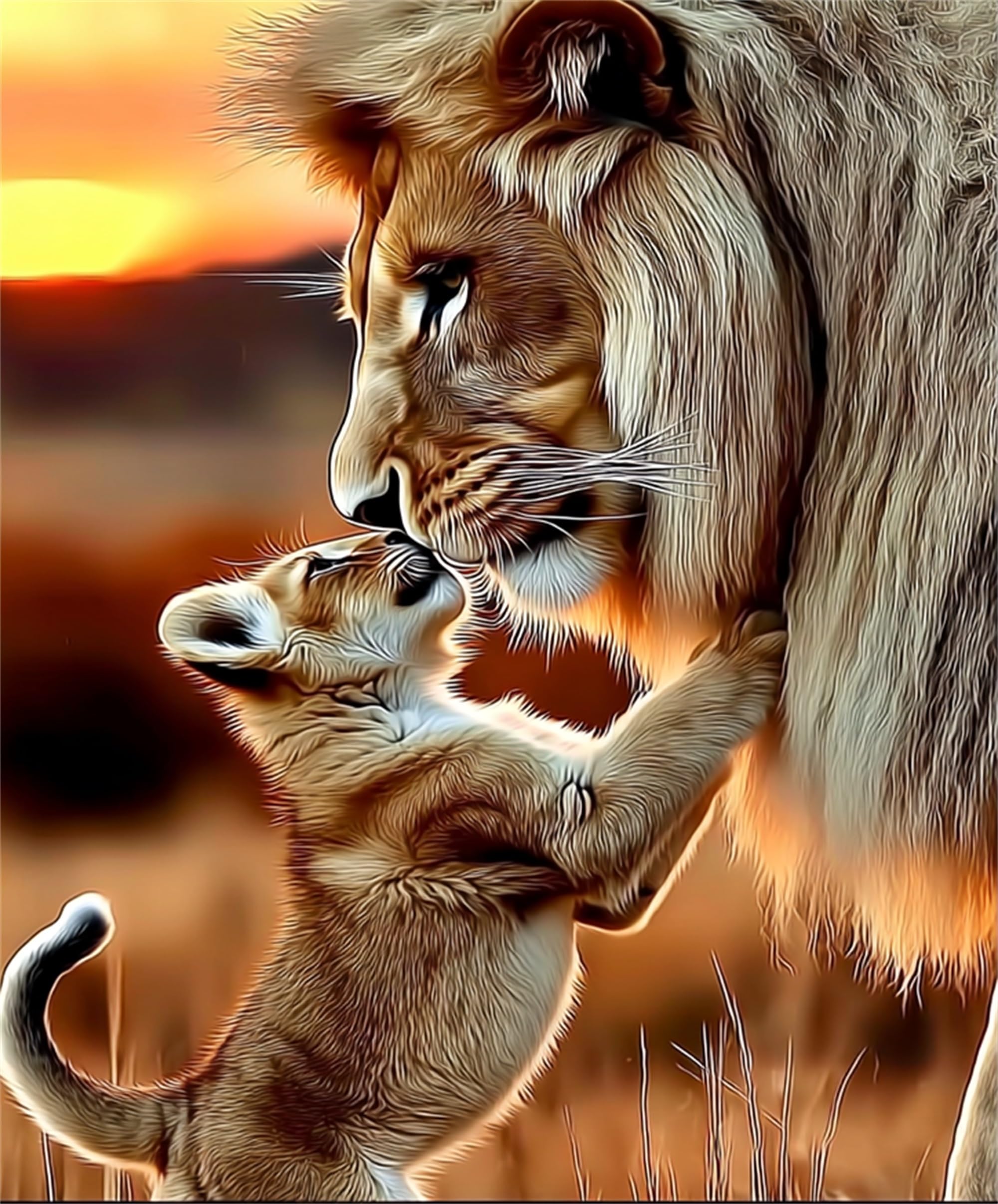 Huimanhe Lion Paint by Number for Adult,Animal DIY Painting Kits for Adults,Color by Numbers,Paint by Number Canvas Crafts Watercolor for Beginners Hoom Decor