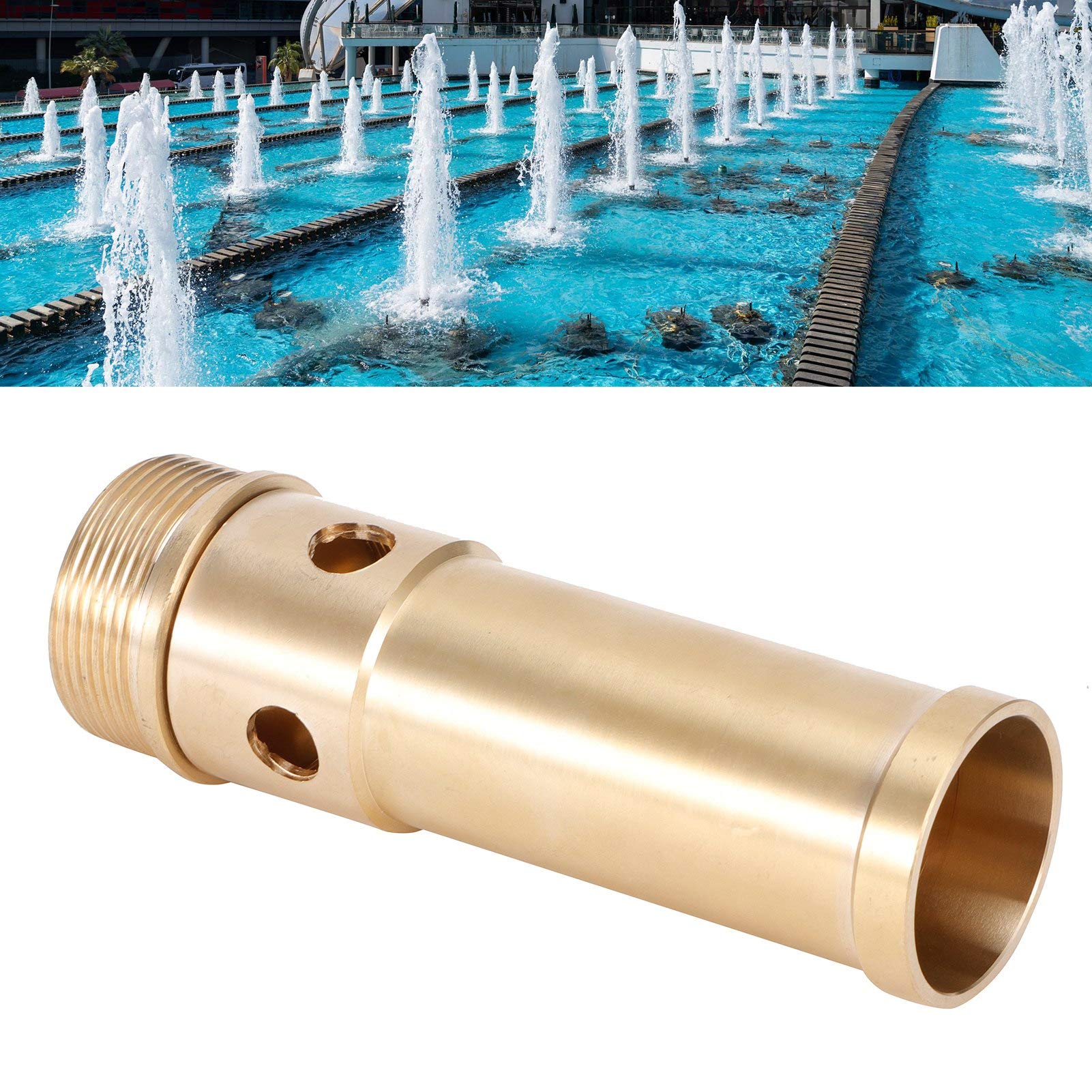 Yuecoom Kupfer-Doppelsäulen Teichbrunnen-Düse G1 Zoll – Elegante Sprühdüse Für Musikbrunnen, Gärten & Wasserspiele