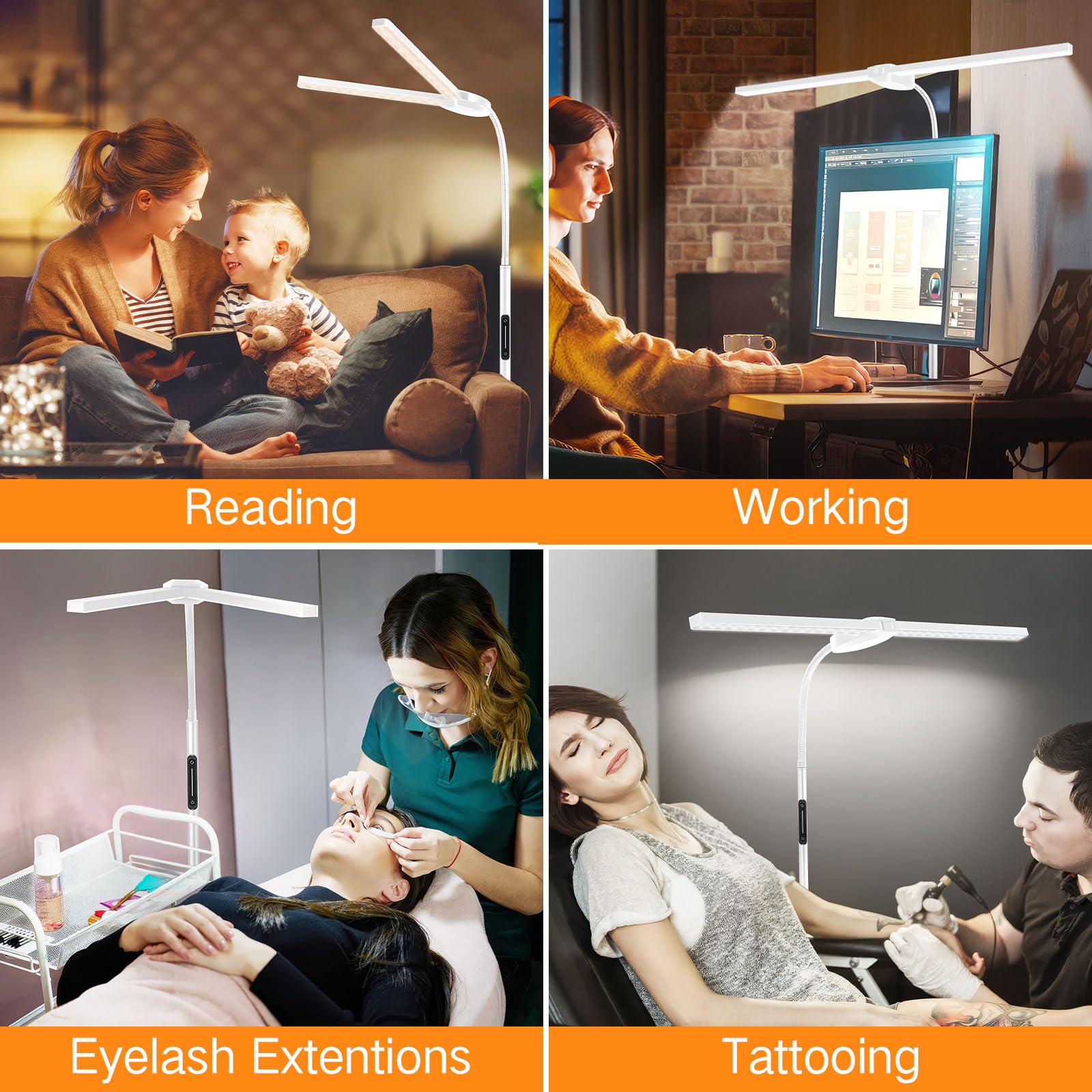 OUTON Lampada da Terra LED Dimmerabile, Controllo Della Temperatura a 4 Colori, Telecomando e Controllo Touch, Soggiorno, Camera da Letto, Ufficio 1 ora Timer, Bianco