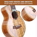 Concert Ukulele 23 inch UKS-2, 4 Strings Ukeleles For Beginners, Sapele Hawaiian Ukele with Ukulele Case and Ukele String Set (Spalted Maple Glossy)