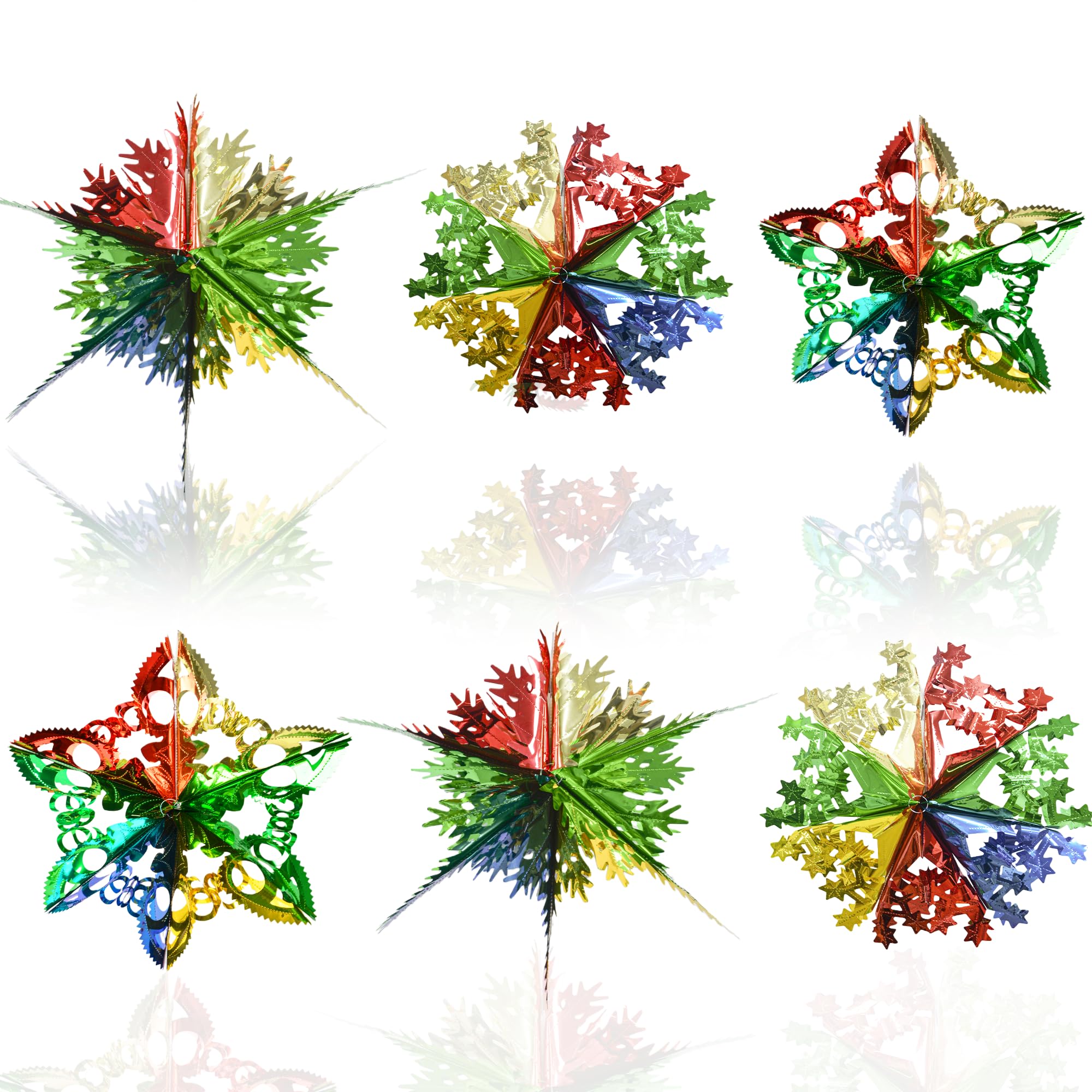 6 Pcs Christmas Ceiling Decorations,15in Foil Ceiling Christmas Decorations