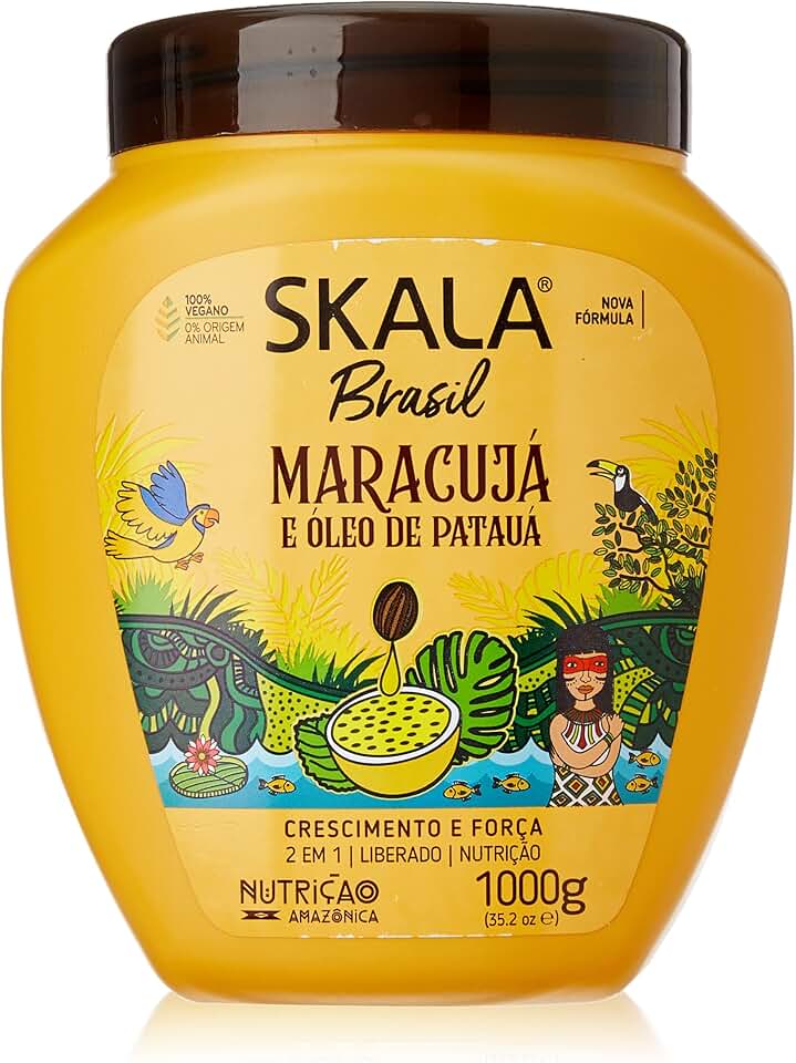 Creme de Tratamento Skala Maracujá 1kg – Controle de Oleosidade, Hidratação Leve, Vegano, 2 em 1, Low e No Poo