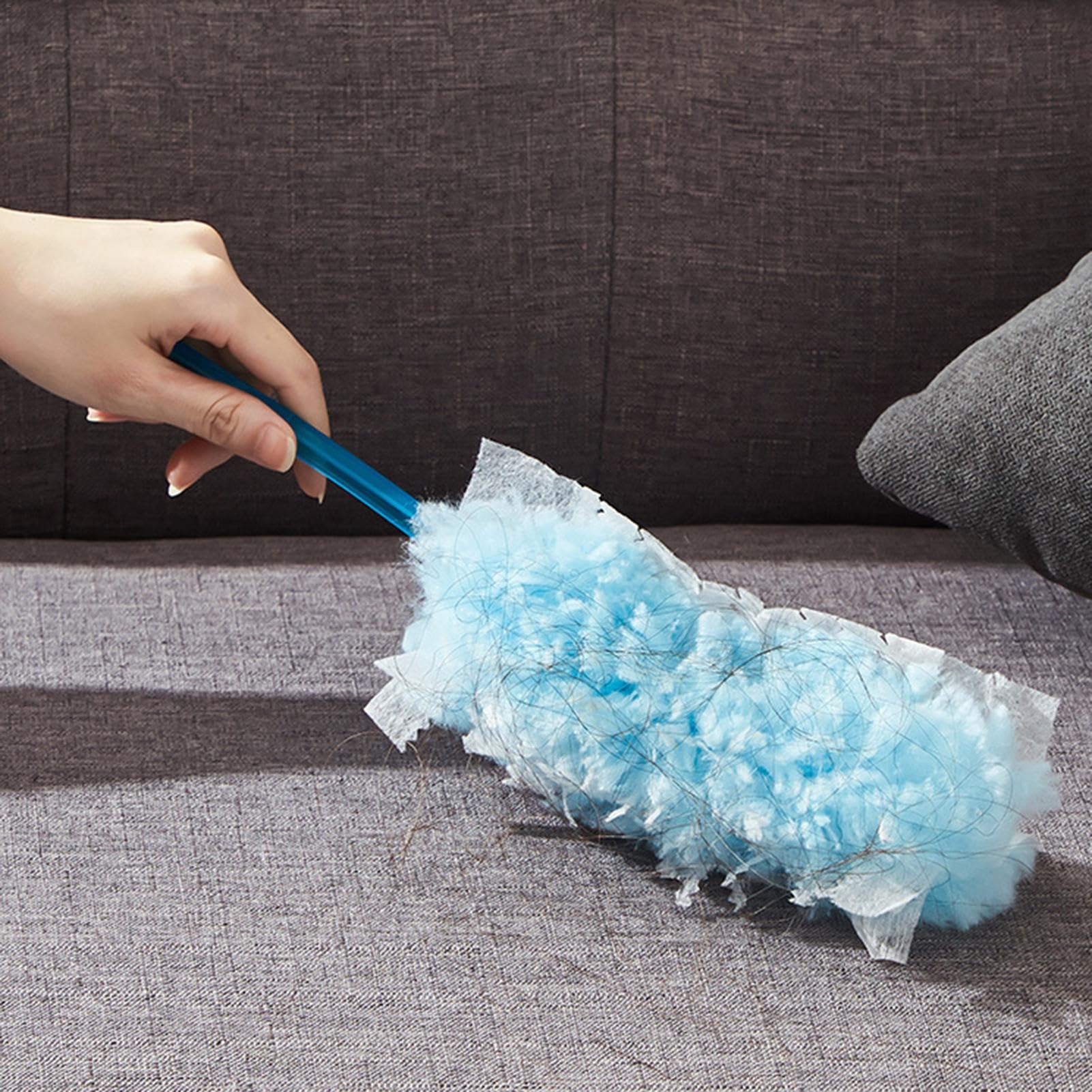 3 8 Microfiber Duster, Portable Extendable Feather Duster, Cobweb Duster with Replacing Mop Pad | Electrostatic Cleaning and Absorption Duster, Microfiber Feather Duster Cleaner for Home Officce