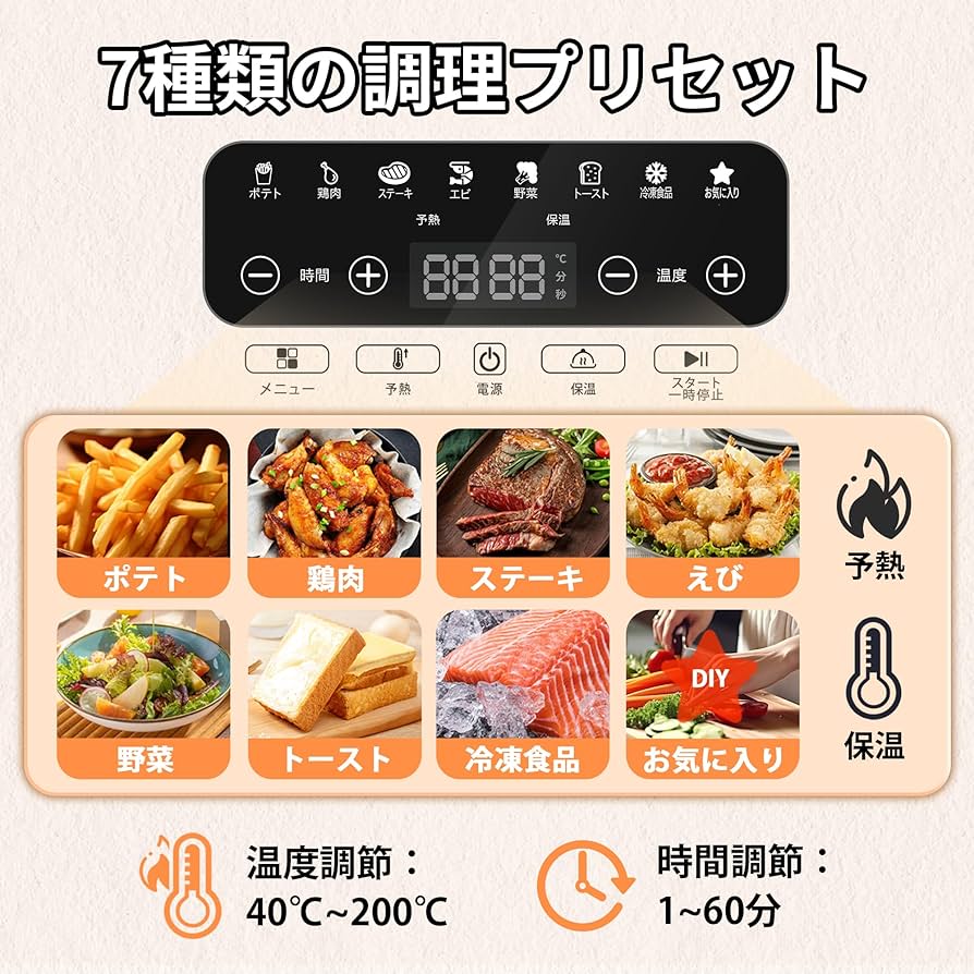 Amazon.co.jp: ノンフライヤー 4.2L 可視窓 大容量 1-4人用 エア