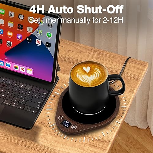 Miniatura 4 de PUSEE Calentador de taza de café  Plato eléctrico grande calentador de velas con apagado automático de 4 horas, calentador de taza de 3 ajustes de