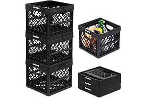 CleverMade Stackable Milk Crates (3-Pack)