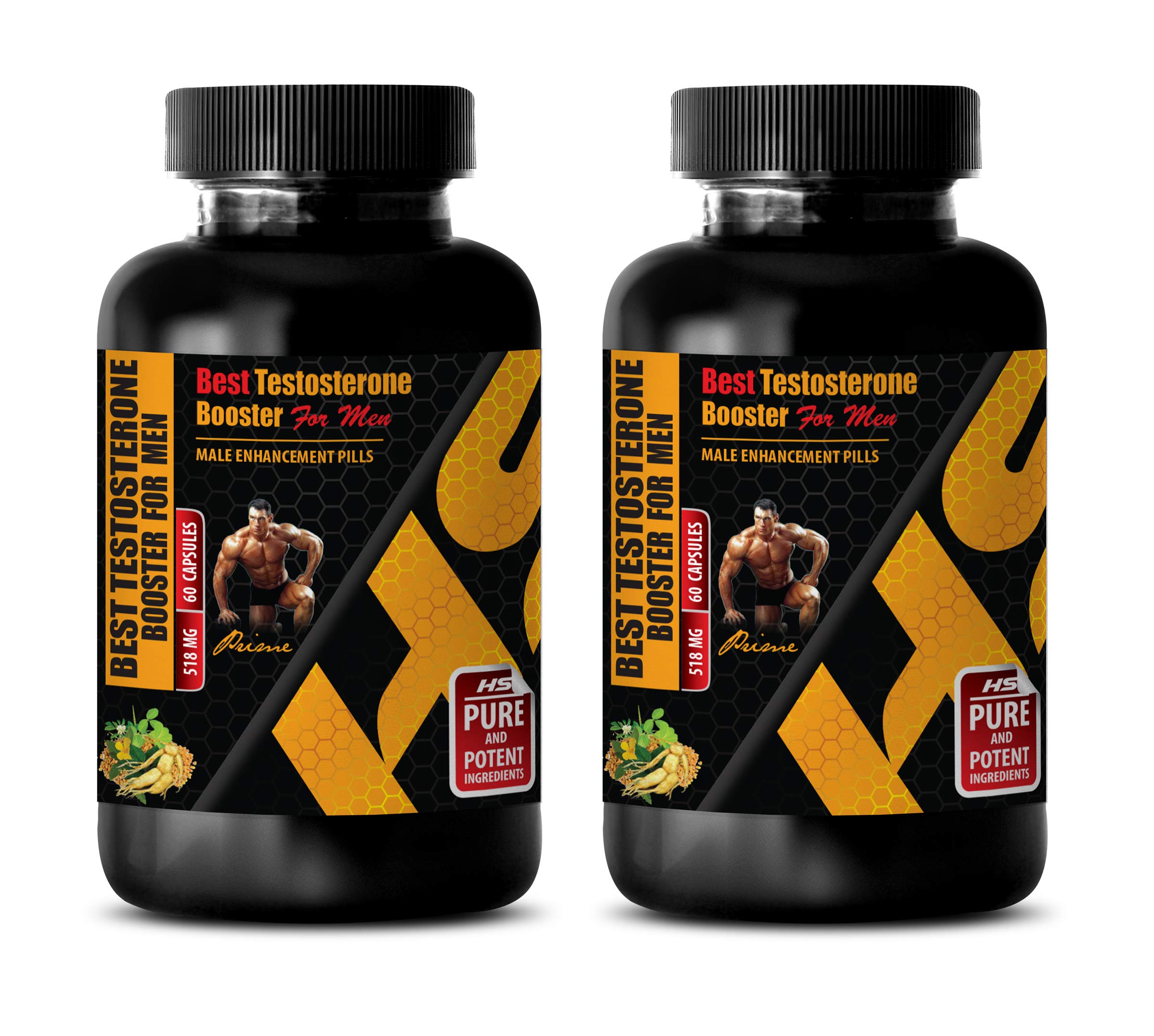Men Sexual Performance Enhancement - Best Testosterone Booster for Men - Male Enhancement Pills - tribulus Herbal Supplements - 2 Bottles 120 Capsules