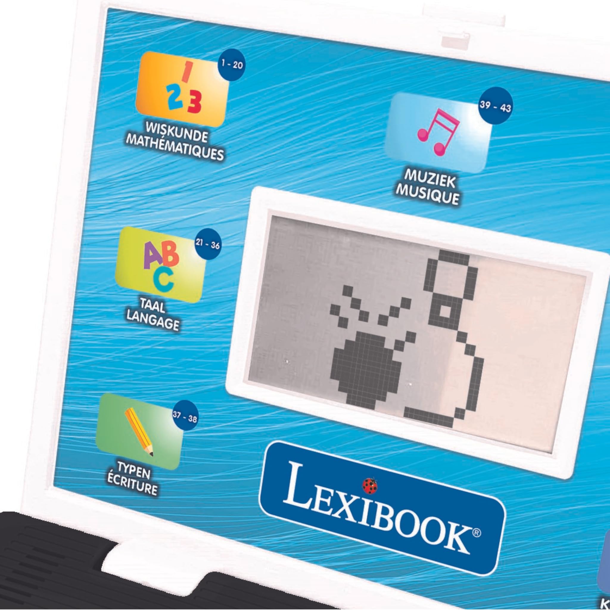 Lexibook, Ordenador portátil Educativo bilingüe inglés/francés, 124 Actividades de Idioma, Escritura, matemáticas, lógica, música y Juegos, niños y niñas, JC498i1LXB