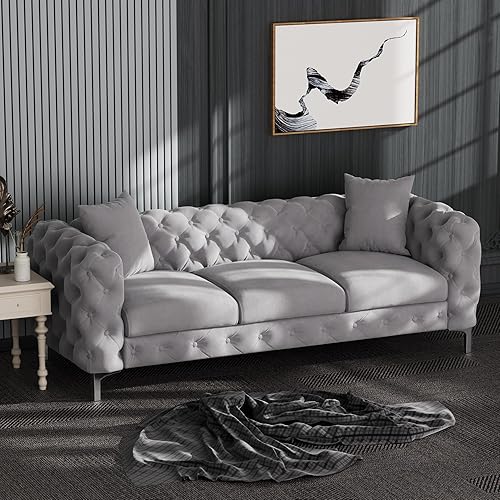 Miniatura 1 de Morden Fort - Sofás para sala de estar sofás para juegos de muebles de sala silla sofá y sofá de 3 piezas tela terciopelo holandés