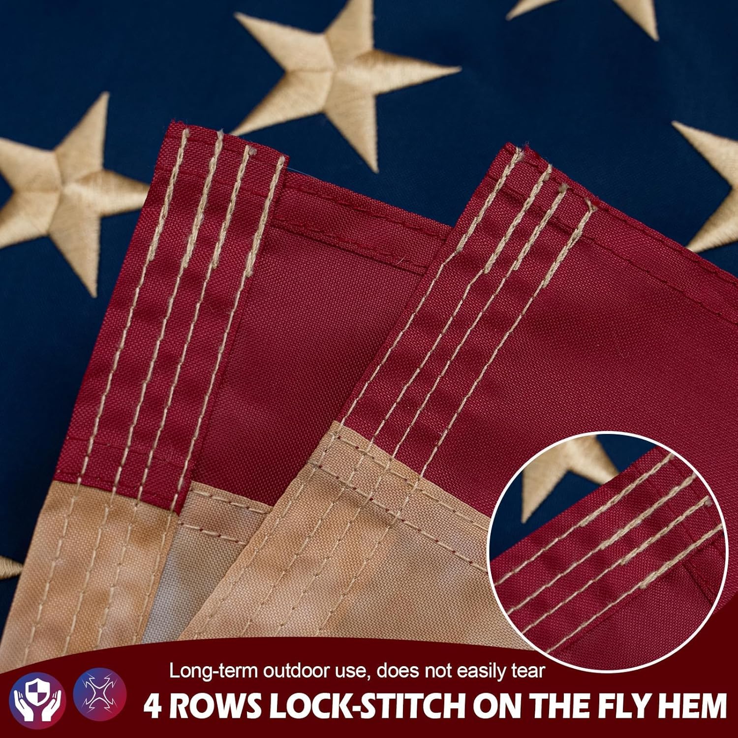 Betsy Ross Flag 4x6 Ft Tea-Stained Vintage American Flag with Embroidered 13 Stars, Heavy Duty 250th Anniversary Flags 13 Colonies Banner for Outdoor Decor