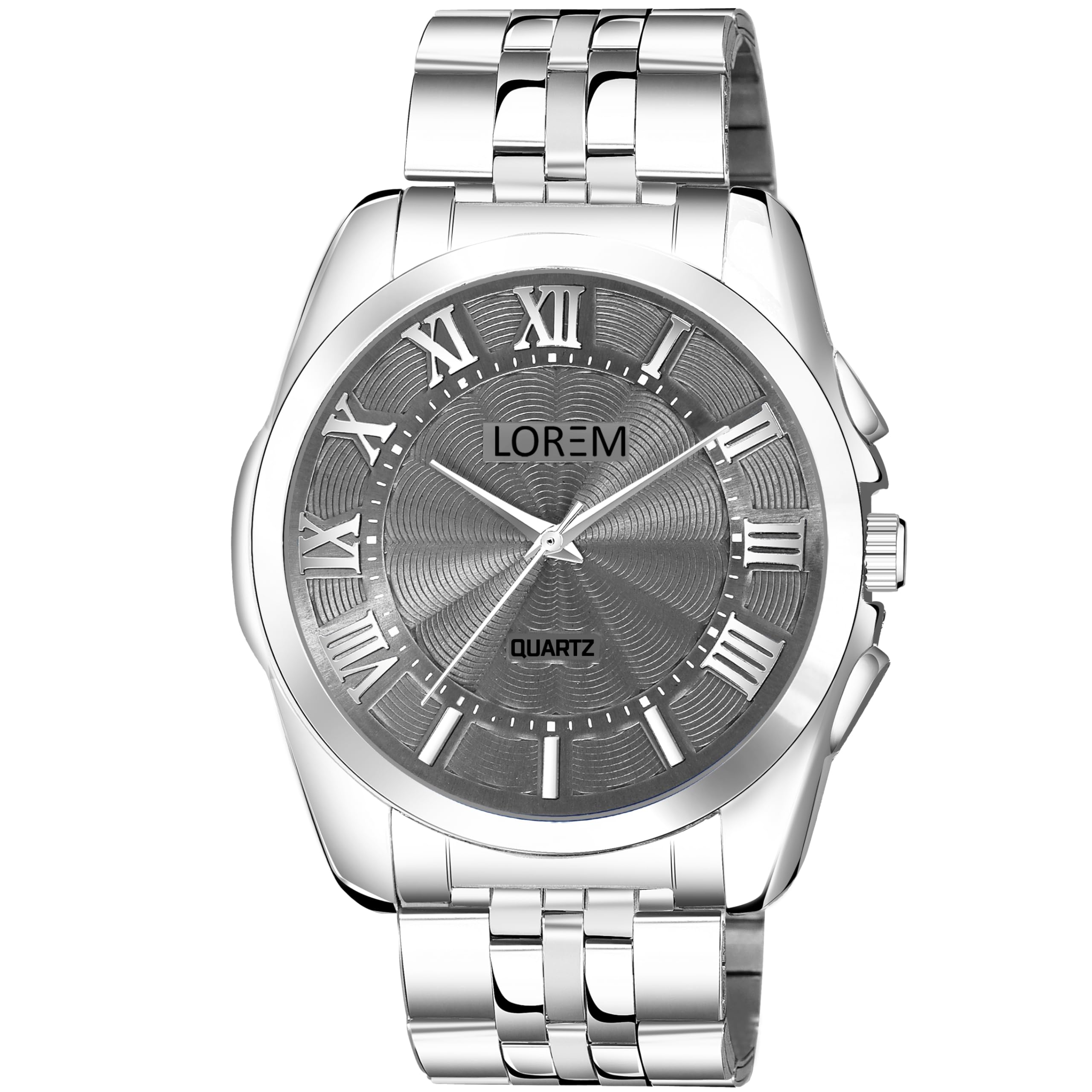 LOREM Premium Silver 3D Roman Stainless Steel Analog Watch for Men LR128 (B0CWDZW41C) Amazon Price History, Amazon Price Tracker