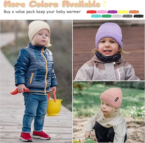Miniatura 7 de FZ FANTASTIC ZONE Gorro de invierno para niños pequeños de 0 a 3 años de edad, gorro de invierno para niños y niñas de 0 a 3 años de edad, gorro de