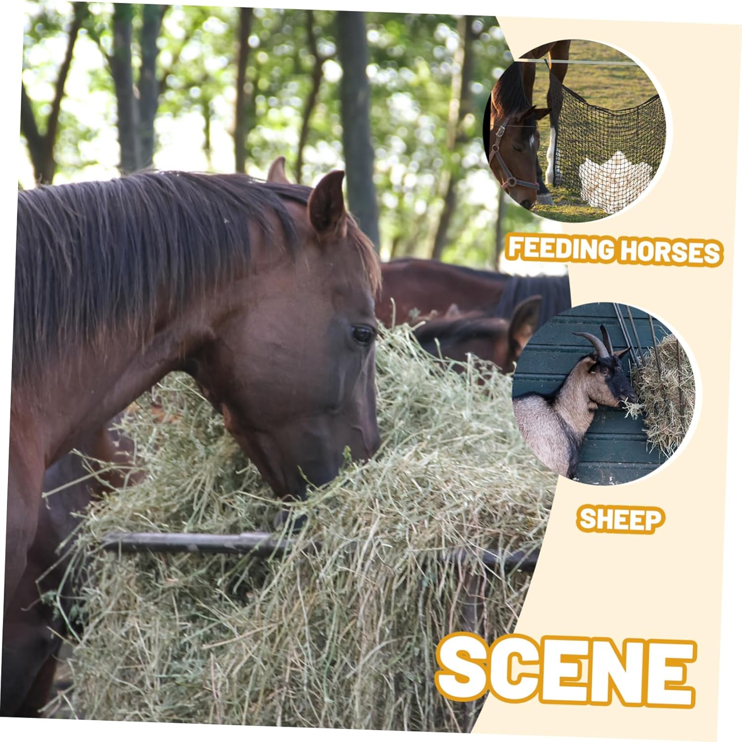 Hanging Horse Hay Bag Multi-Function Storage Pouch for Efficient Hay Feeding Extra Capacity Material for Barn Use