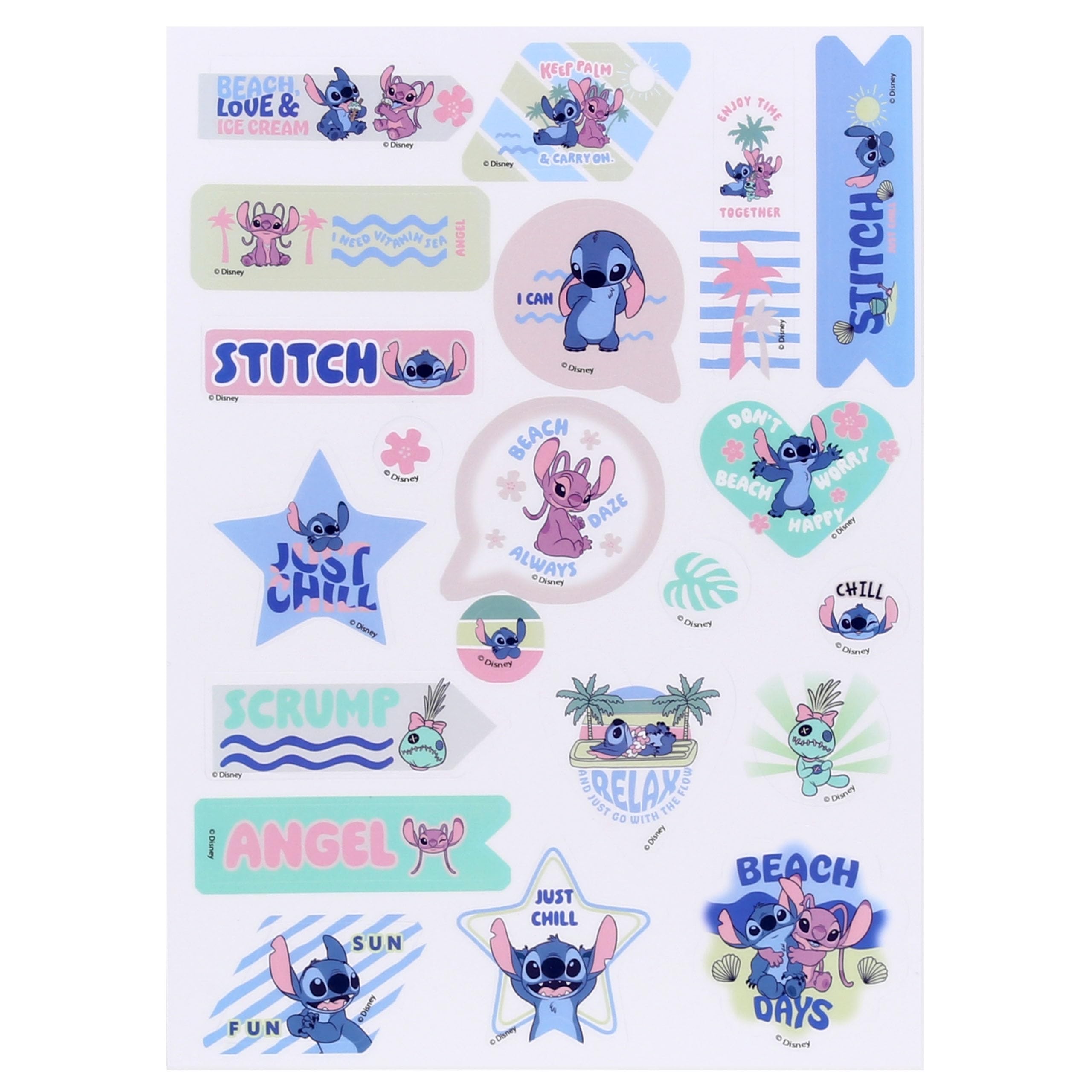 Disney Stitch Transparent Stickers for Decoration Reusable Set 63 Pieces (B) - Image 4