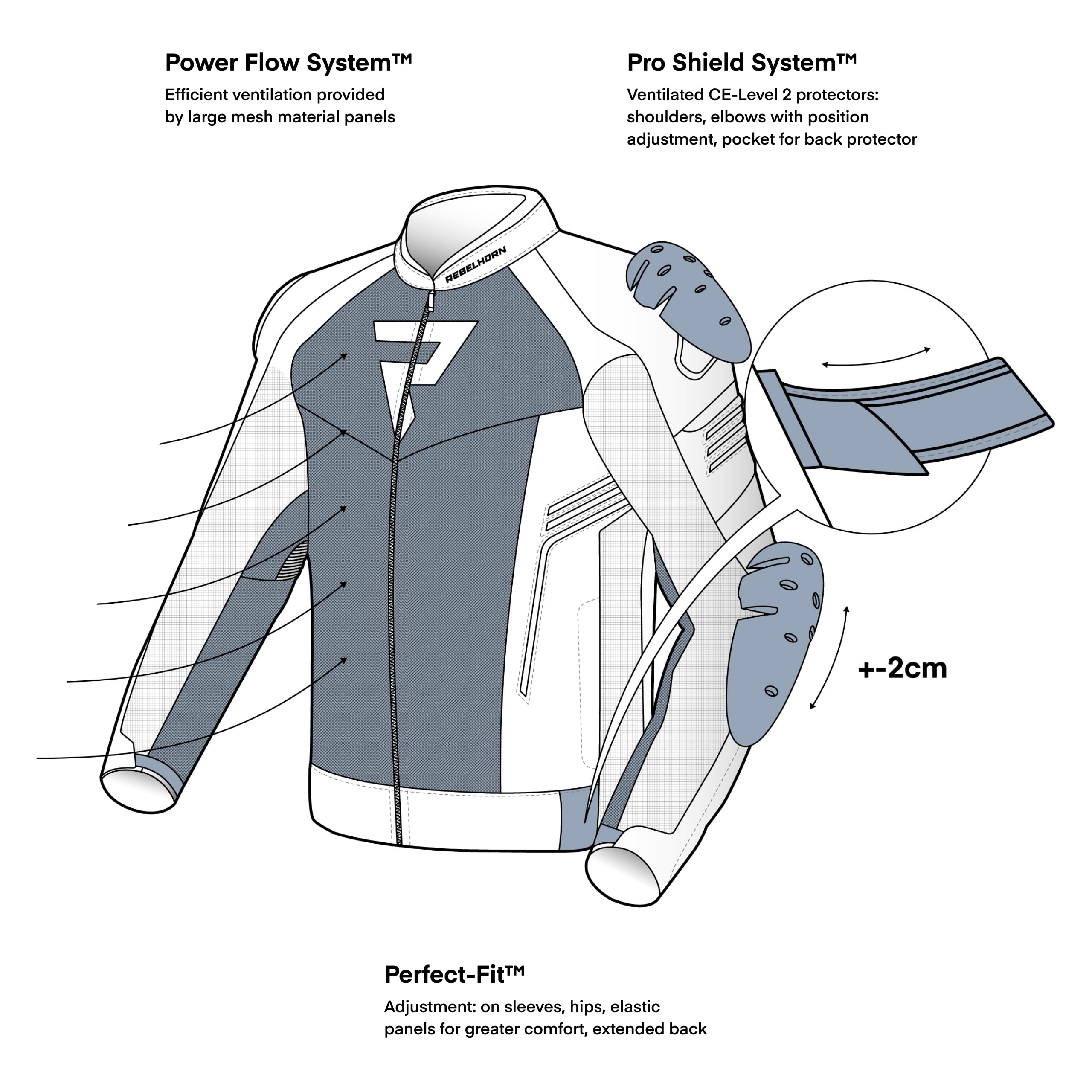 REBELHORN Veste en Maille Vandal Moto Homme