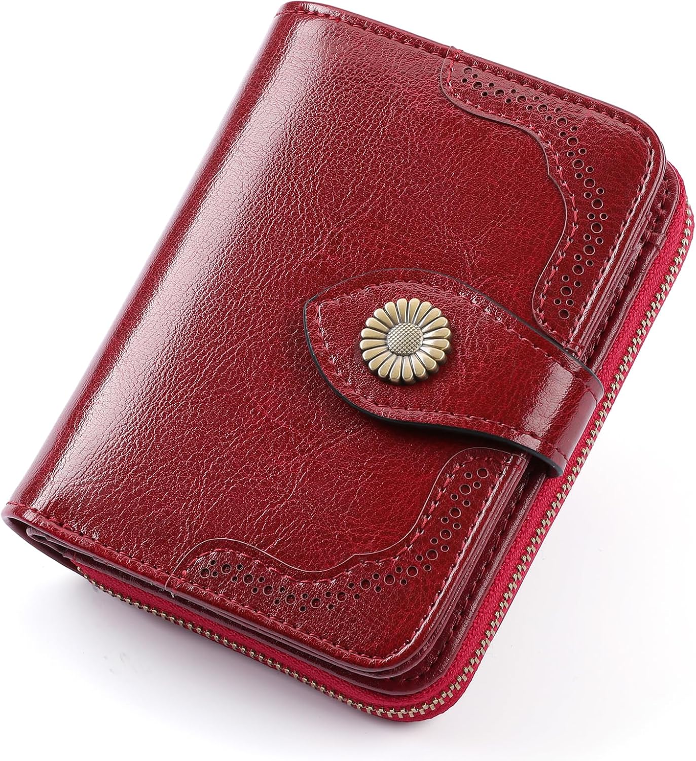 SENDEFN Small Womens Wallet Leather RFID Blocking with Multiple Card Slots and Zipper Coin Pocket
