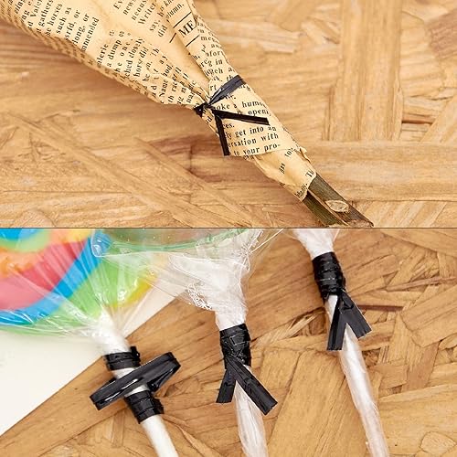 Miniatura 3 de 800 lazos metálicos de 4 pulgadas (negro) para corbatas de panadería, bolsas de dulces, bolsas de café, bolsas de golosinas, corbatas