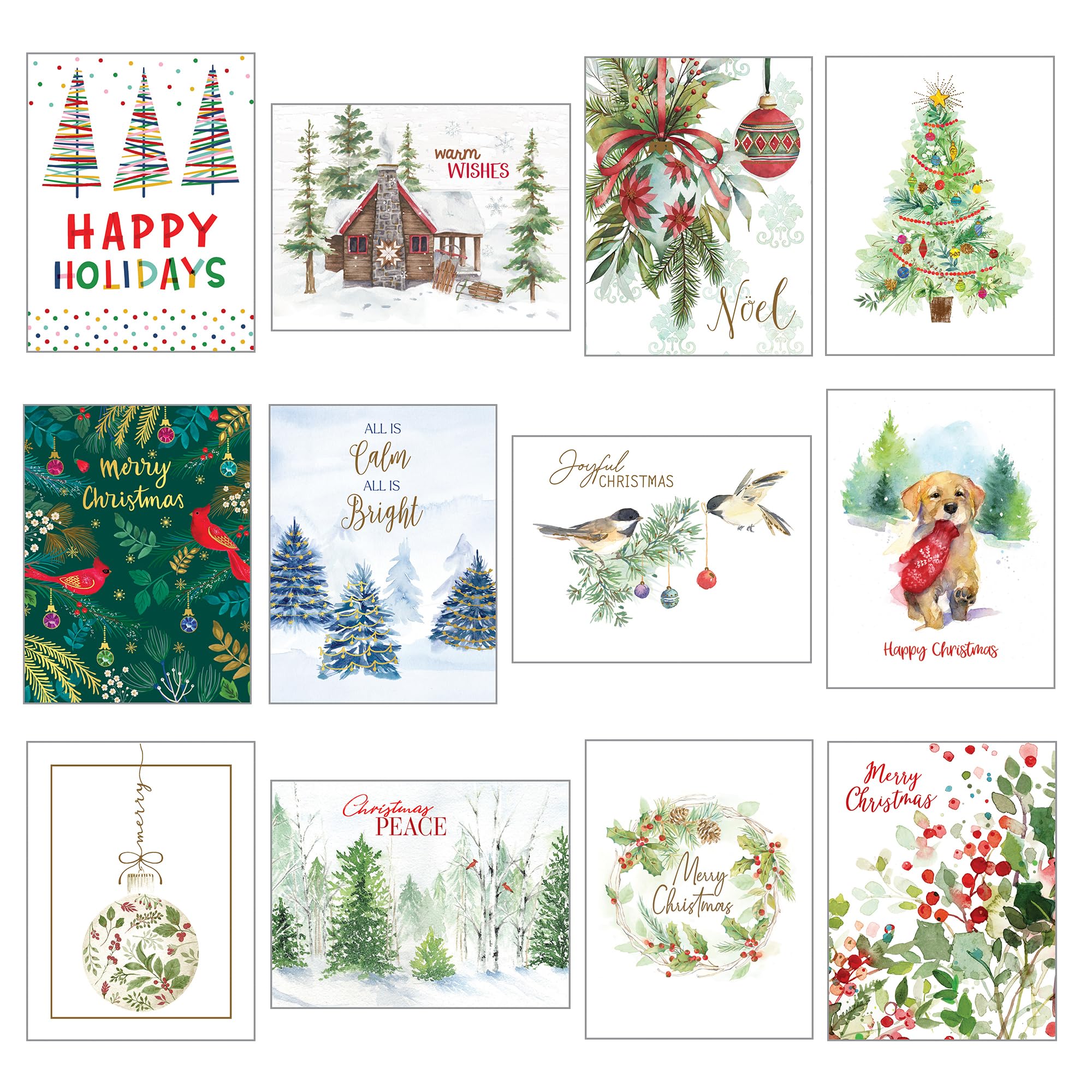 Gina B DesignsPack of 12 Assorted “Christmas Greeting Cards