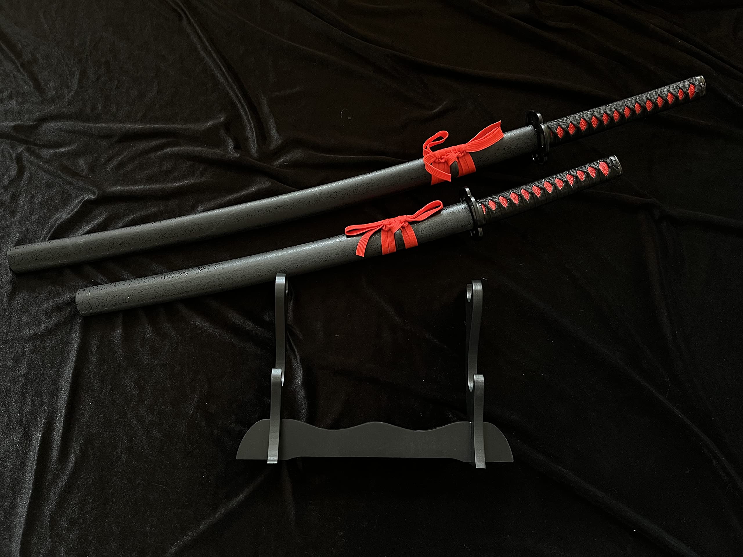 Schwert Set - Katana Schwert Echt, Wakizashi, Tanto - Samurai Schwert aus Stahl - Samurai Schwerter als Anime Deko - Japanisches Sword mit Schwertständer - Ninja Schwert