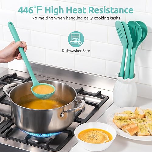 Miniatura 3 de U-Taste - Utensilios de cocina resistentes al calor U-Taste - Juego de herramientas de cocina de silicona de 13.6 pulgadas, espátula giratoria