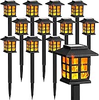 Vista 11 de GIGALUMI Luces solares para exteriores, paquete de 8 luces solares LED impermeables para exteriores, luces solares para pasarela que mantienen 10