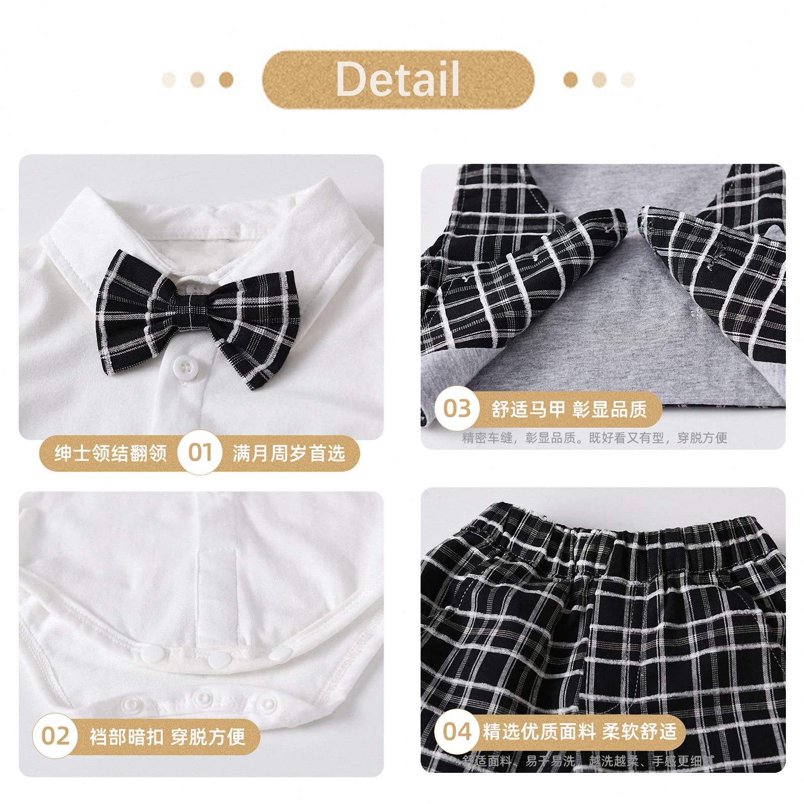 Anzug Set für Jungen, frühlings und Herbst Baby Retro British Style-Herren Fliege mit baskenmütze, Kinder Plaid neugeborenen Langarm Weste