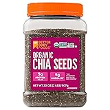 BetterBody Foods Organic Chia Seeds 2 lbs, 32 Oz, with Omega-3, Non-GMO, Gluten Free, Keto Diet Friendly, Vegan, Good Source of Fiber Chia 2 Pound