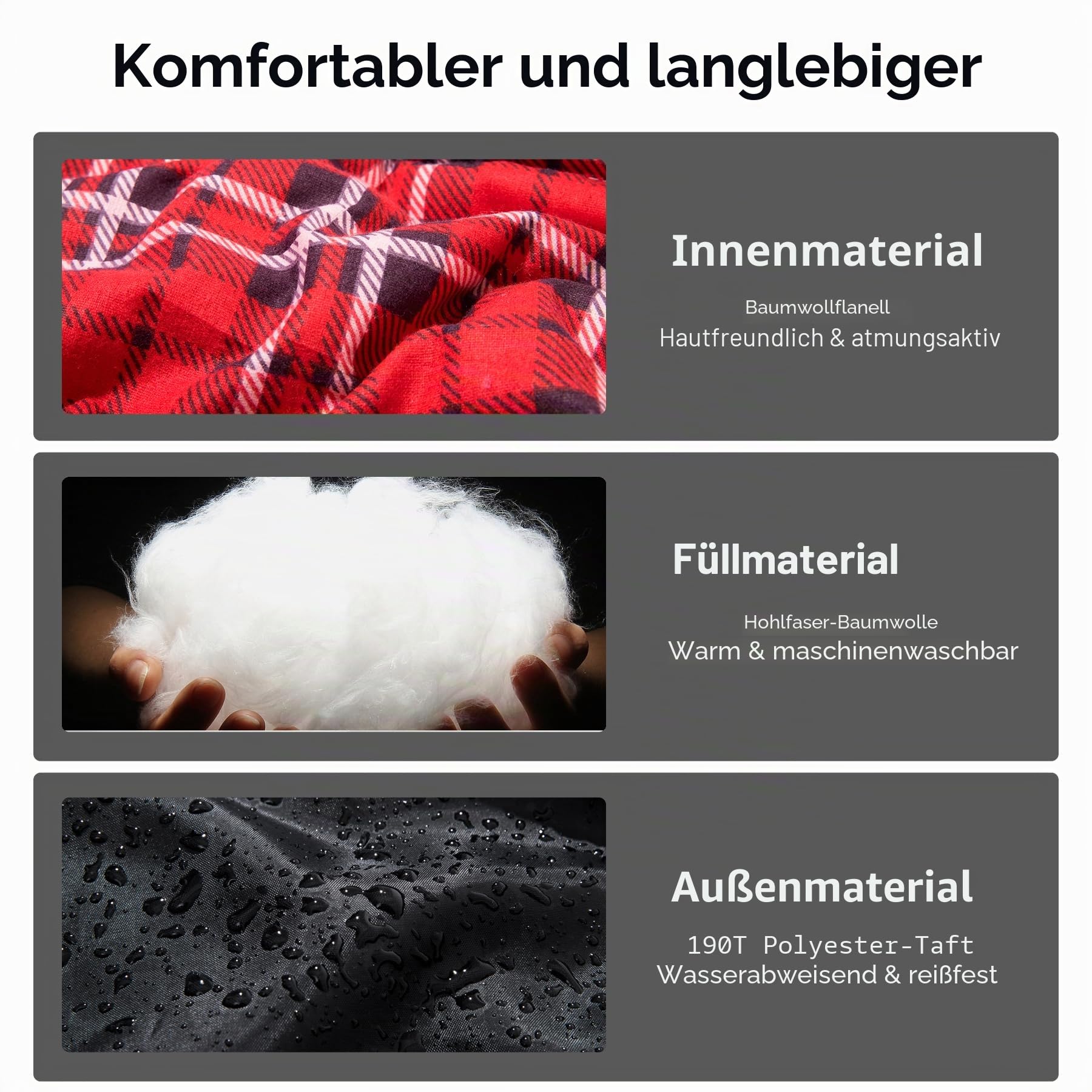 BISINNA XL Baumwoll Flanell-Schlafsack für Camping, 2-3 Jahreszeiten, Erwachsenen-Schlafsack für Wandern, Camping, Innen- und Außenbereich, mit Kompressionsack