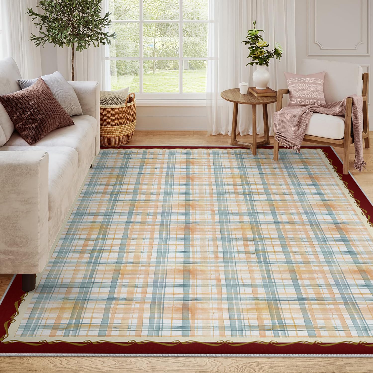 Tapis à 80x150cm carreaux décontractés zone dentrée carpette unique ferme paillasson lavables moquette antidérapants poil bas lentrée Cuisine Sol avant Moquette carreaux Salle bain Chambre tambours
