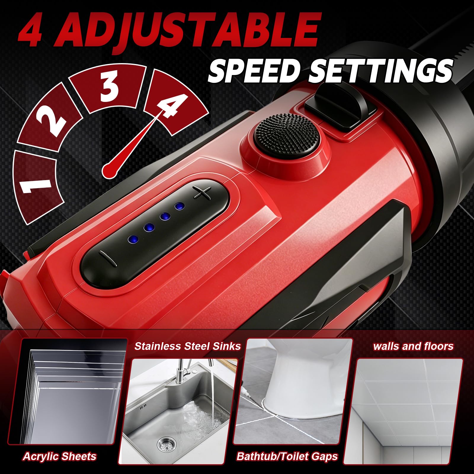 Pressa a cartuccia a batteria per Milwaukee 18 V, funzione anti-goccia e luce LED, regolazione della velocità a 4 livelli, ideale per piastrelle, sigillatura e ristrutturazione (senza batteria)