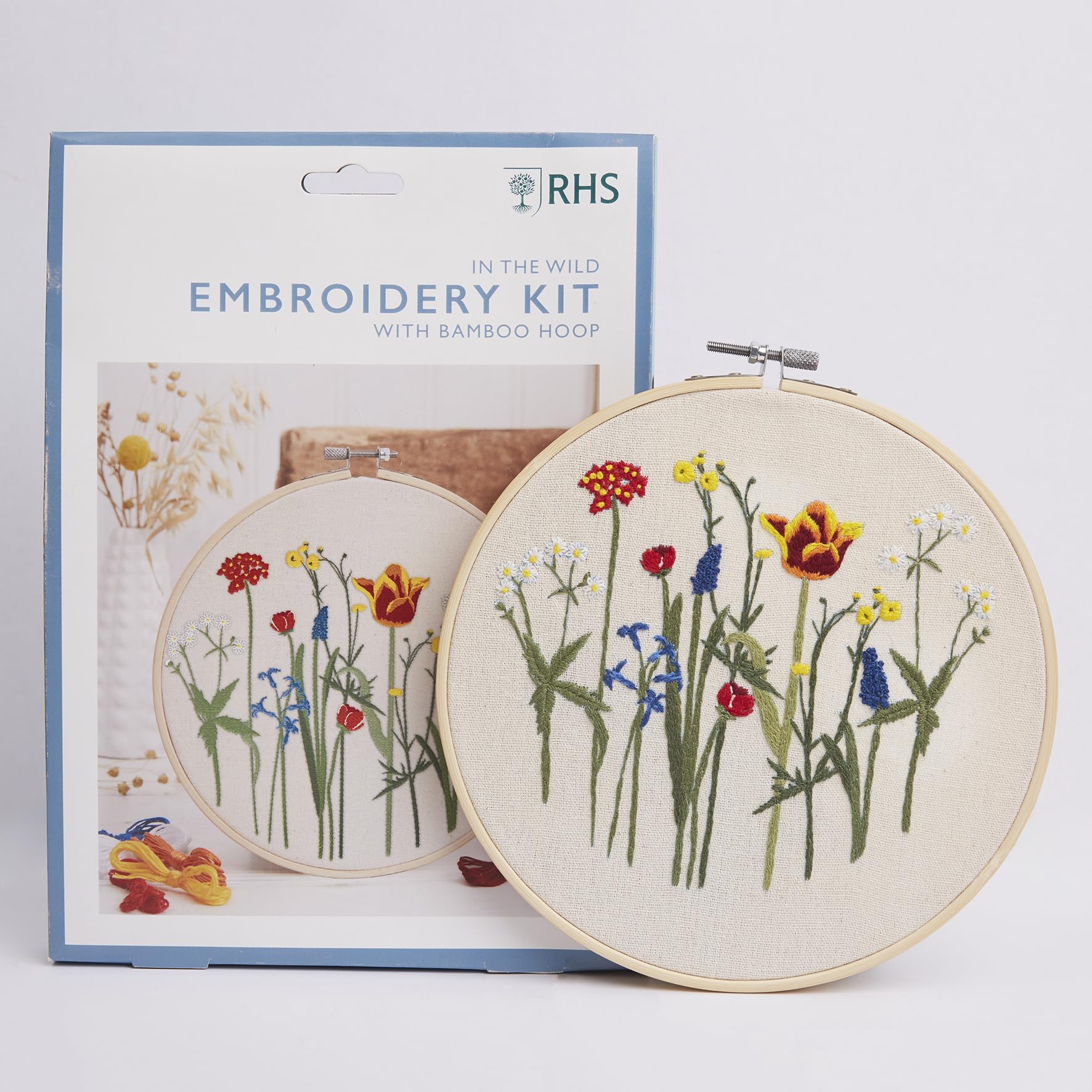 RHS The Royal Horticultural Society Embroidery Hoop Decoration Kit, In the Wild Design, 8" - Image 2