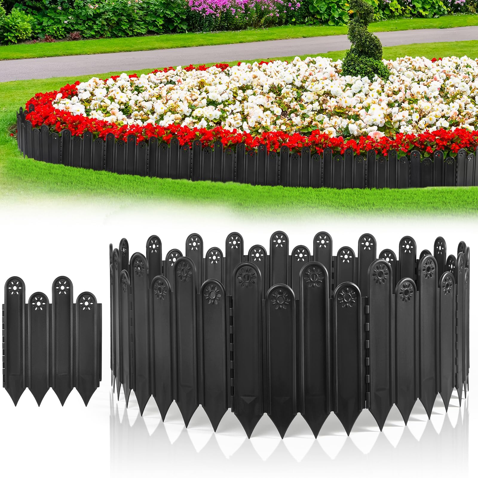 10 strisce di bordura da giardino con nessuno strumento necessario, facili