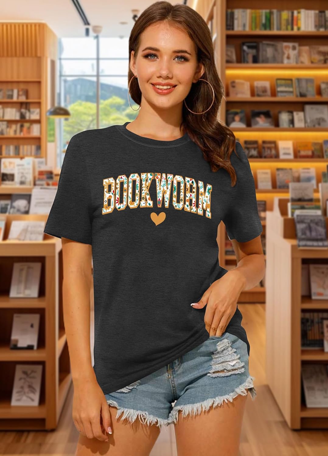 Reading Shirts for Women: Book Worm Shirt Reading Teacher Shirt Funny Book Graphic Tee Tops Book Lover Gift - Image 3