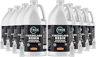 True Composites Fiberglass Resin Polyester Resin Marine Grade Resin 8 Gallon Kit with MEKP Hardener Polymer Resin Fiberglass Repair Kit Laminating Resin