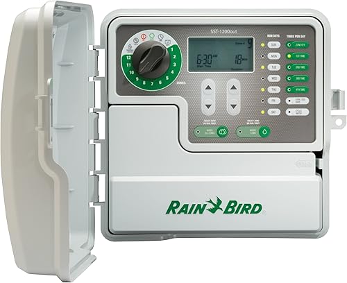Miniatura 2 de Rain Bird SST1200OUT - Aspersor para interiores y exteriores fácil de instalar temporizador de riego 12 zonas y NDS redondo de 6 pulgadas caja y