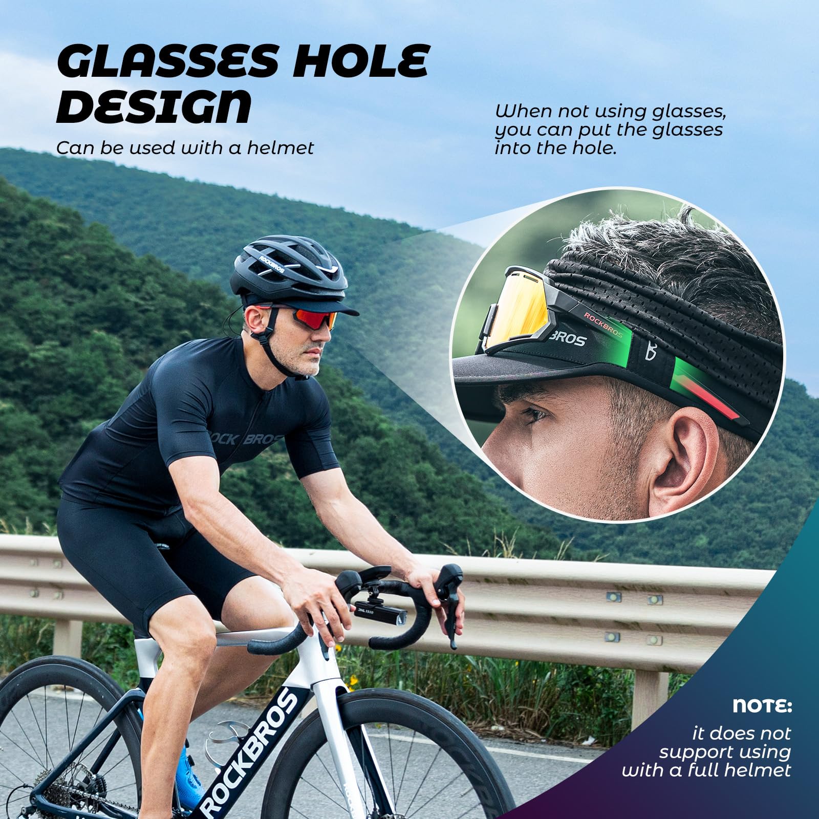 ROCKBROS Fahrradkappe Mütze Fahrrad Cycling Cap UV-Schutz UPF 50+ Sommer Leichte Atmungsaktive Verstellbare Pferdeschwanz Kappe Unisex für Outdoor Sports Radfahren Laufen Angeln Damen & Herren