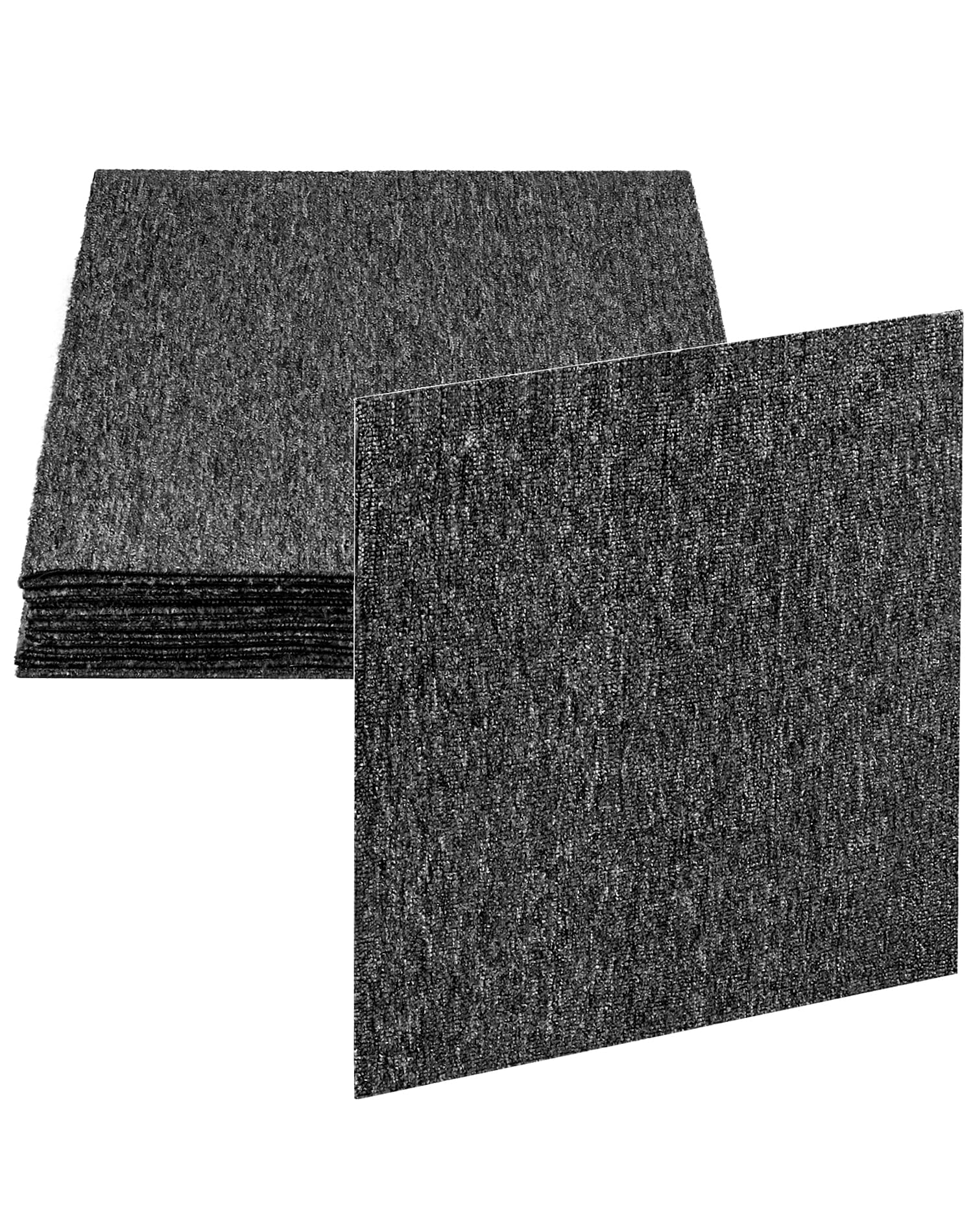 QWORK 20 Piezas Losetas de moqueta con Respaldo Antideslizante - 50x50 cm - Color Gris - Ideal para Sitios Comerciales/Oficinas/Gimnasios/Hogares (5㎡)