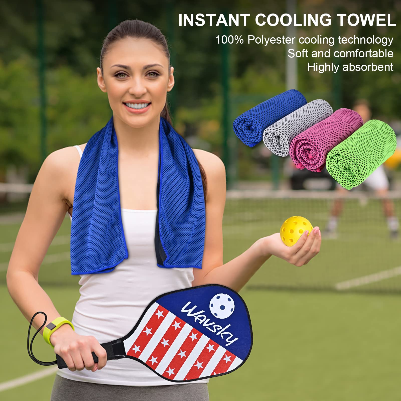 Wavsky Pickleball PaddlesPickleball Set of 4 Paddles, 8 Pickleball