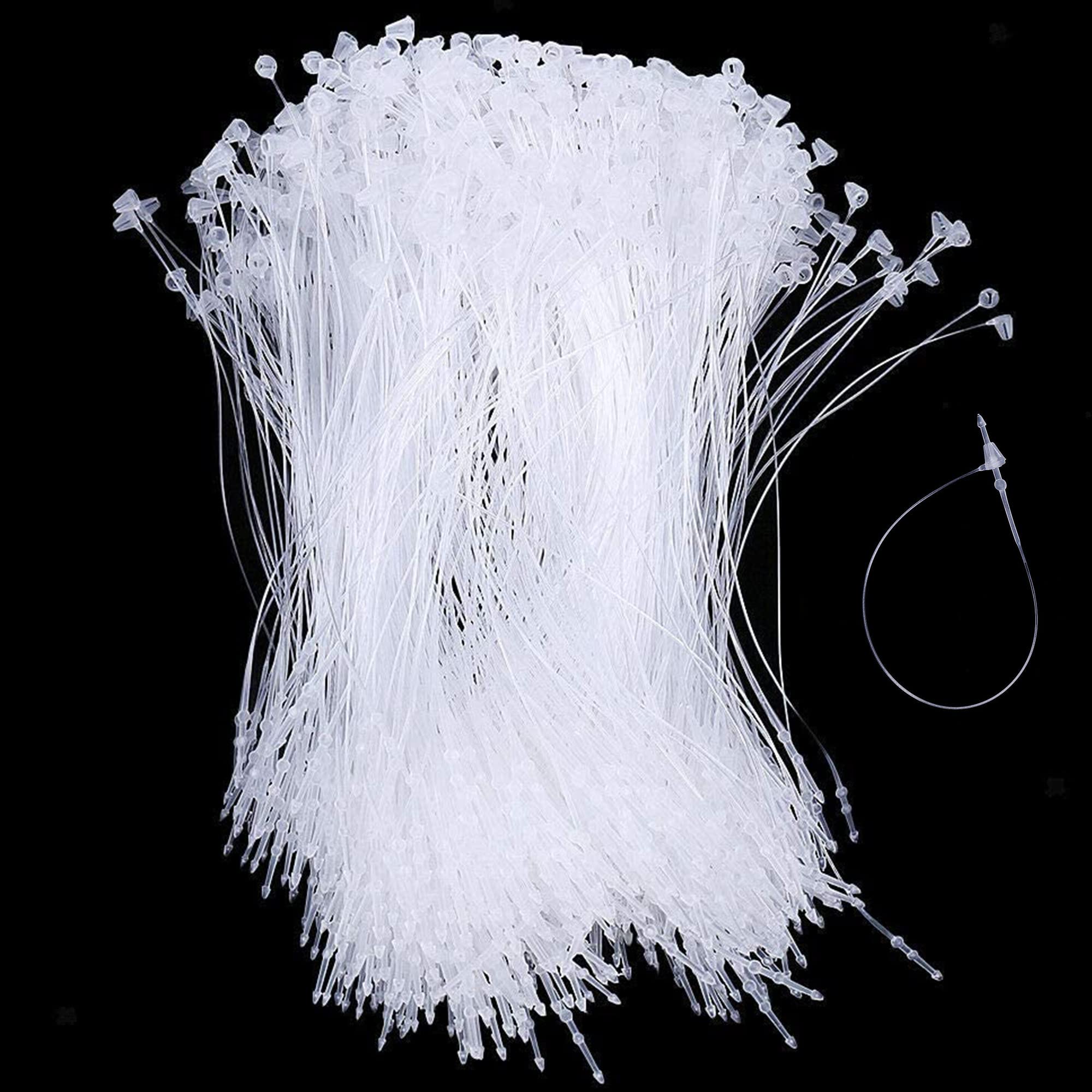 2000 Pezzi fili di sicurezza 230 mm Fissaggio per Cartellino del Prezzo in Plastica Anello per Perni di Bloccaggio a Scatto etichette in plastica per etichette di sicurezza (trasparente)