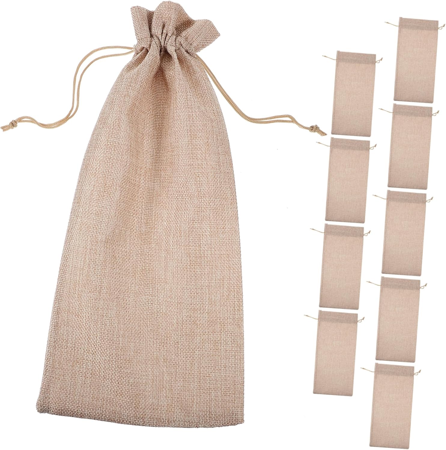 40pcs Burlap Wine Bottle Bags Reusable Drawstring Wine Carrying Pouches for Parties Weddings and Events Storage Whiskey and Beer Versatile Wrapping