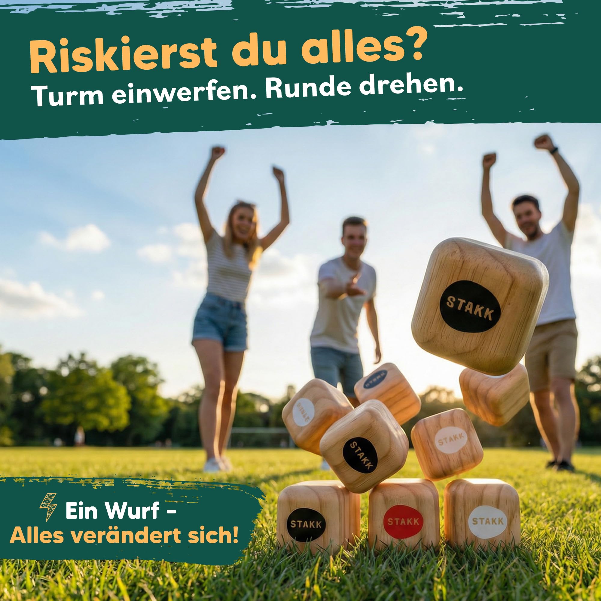 Das Neue Outdoor-Wurfspiel für Kinder & Erwachsene | Boccia-Boule mit modernem Twist | spannendes Garten- und Strandspiel für Jung & Alt | Erfunden in Deutschland