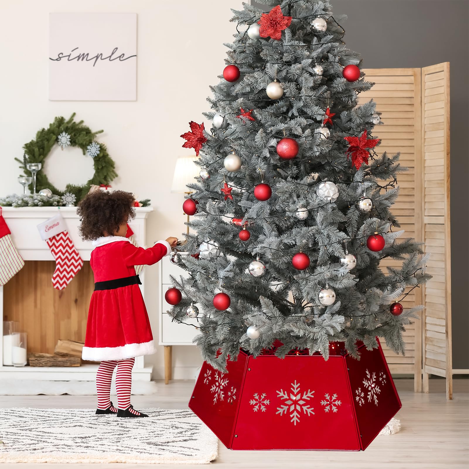 Collari per albero di Natale in metallo per alberi artificiali