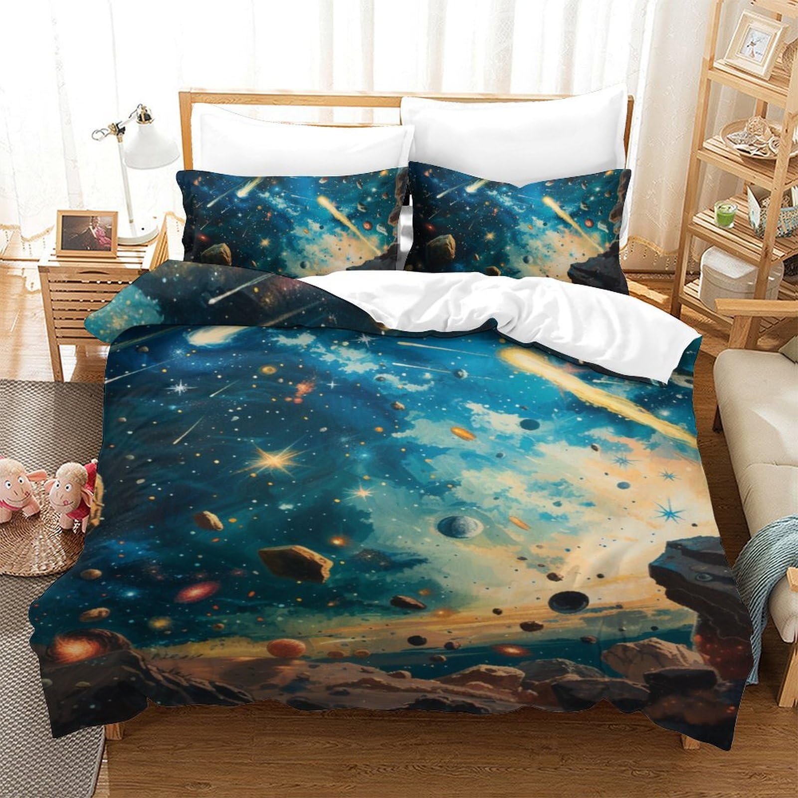 Housse de couette galaxie pour transformer la chambre d'ado en ciel étoilé
