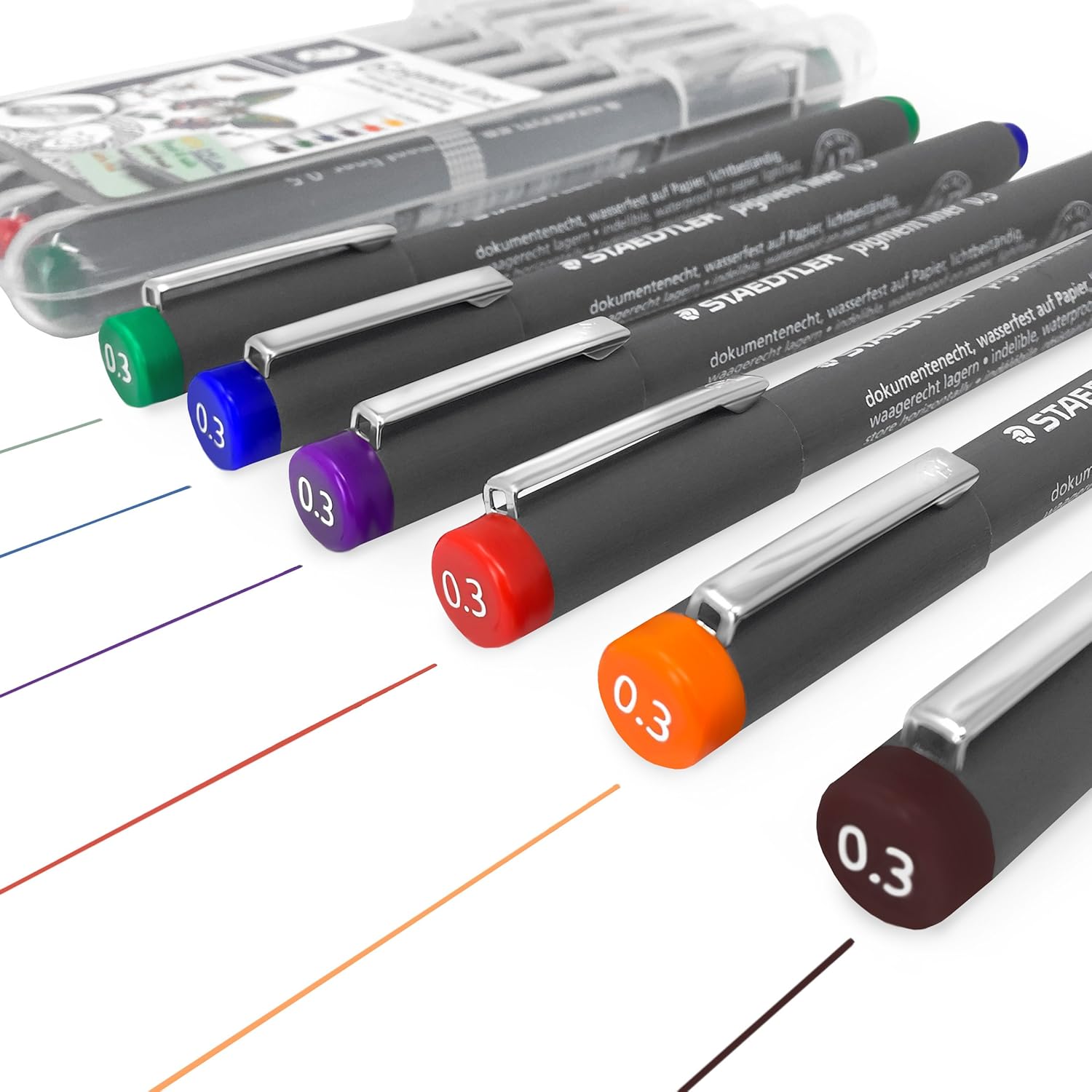 Staedtler Pigment Liner Fineliner Pen - 308 SB 6P - CraftAdda - View #5