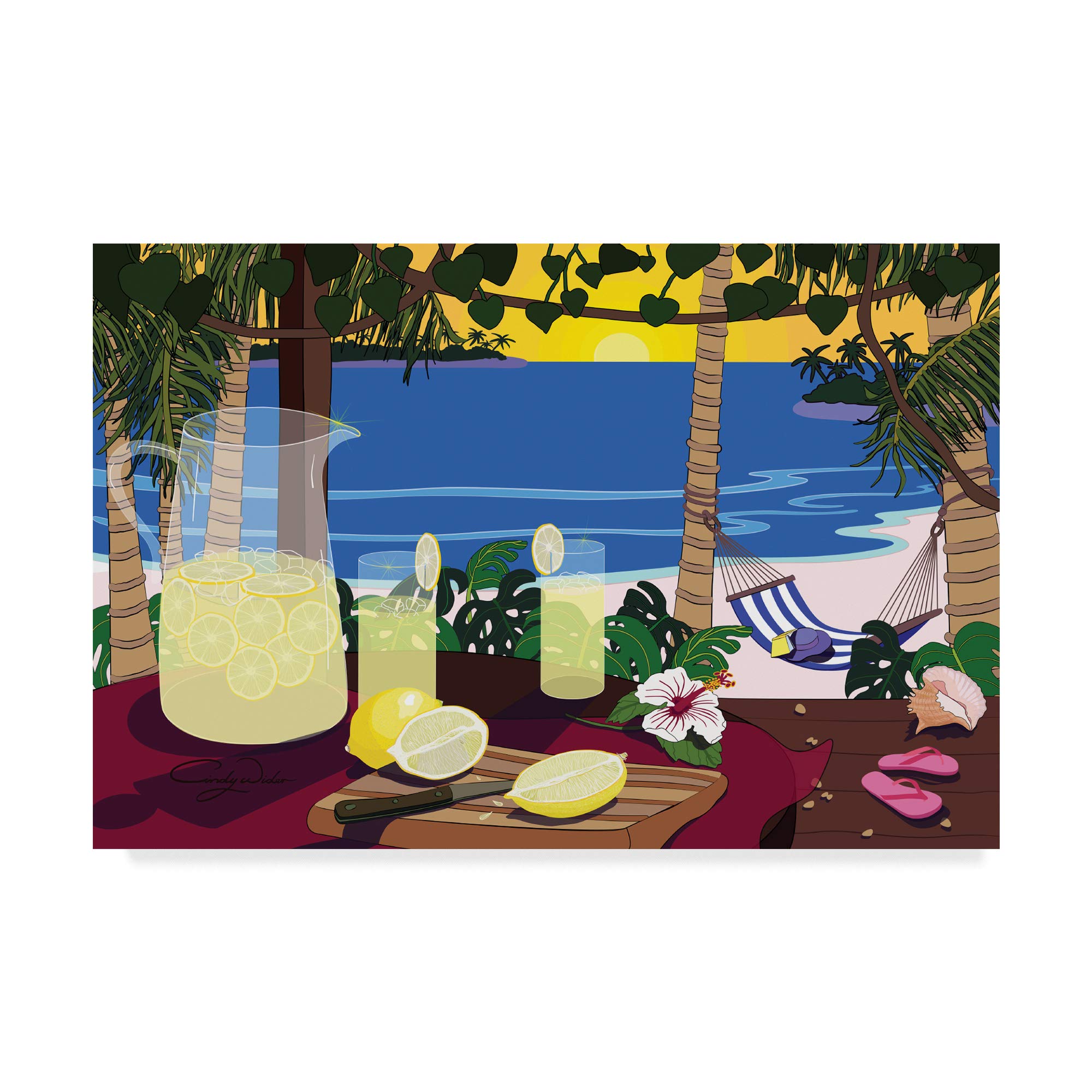 Trademark Fine Art Lemonade Sunset by Cindy Wider, 30x47-Inch Fine Art, Multicolor