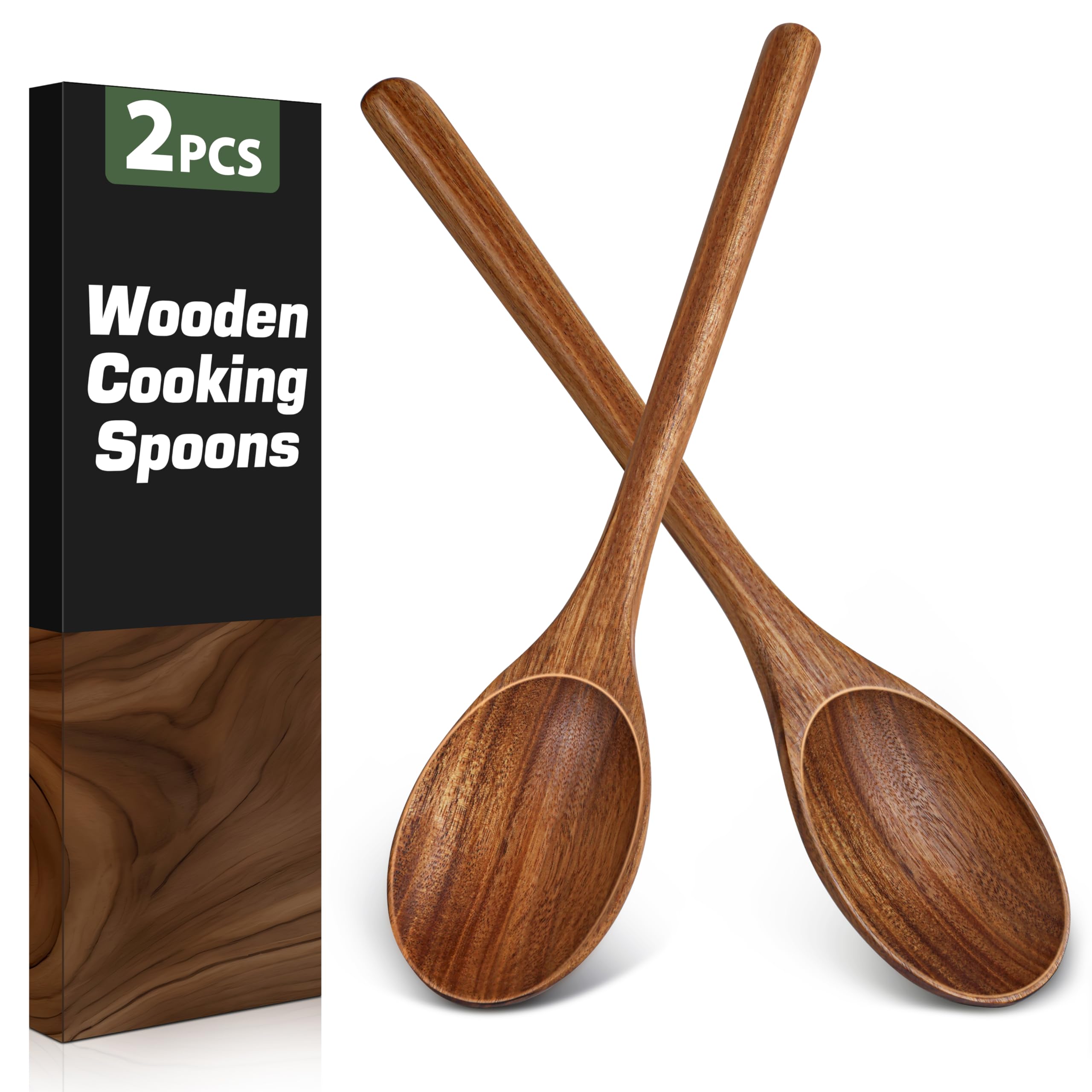2PCS Wooden Spoons for Cooking