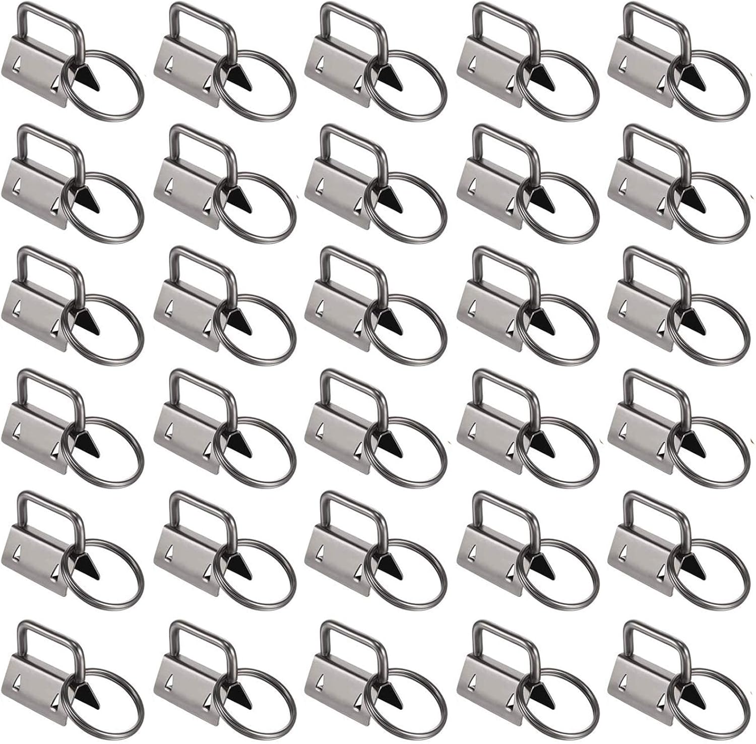 Qovydx 45Pcs 1 Inch Black Wristlet Key Fob Hardware 1" Black Key Chain