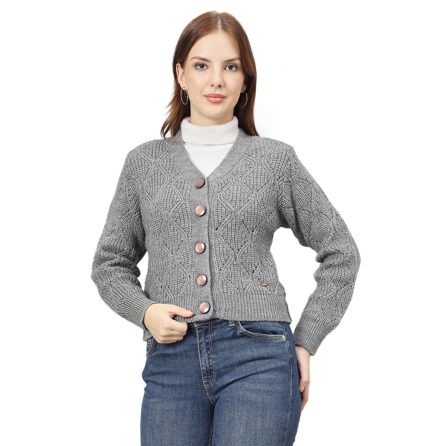 Women Front Open Crop Cardigan-image-10