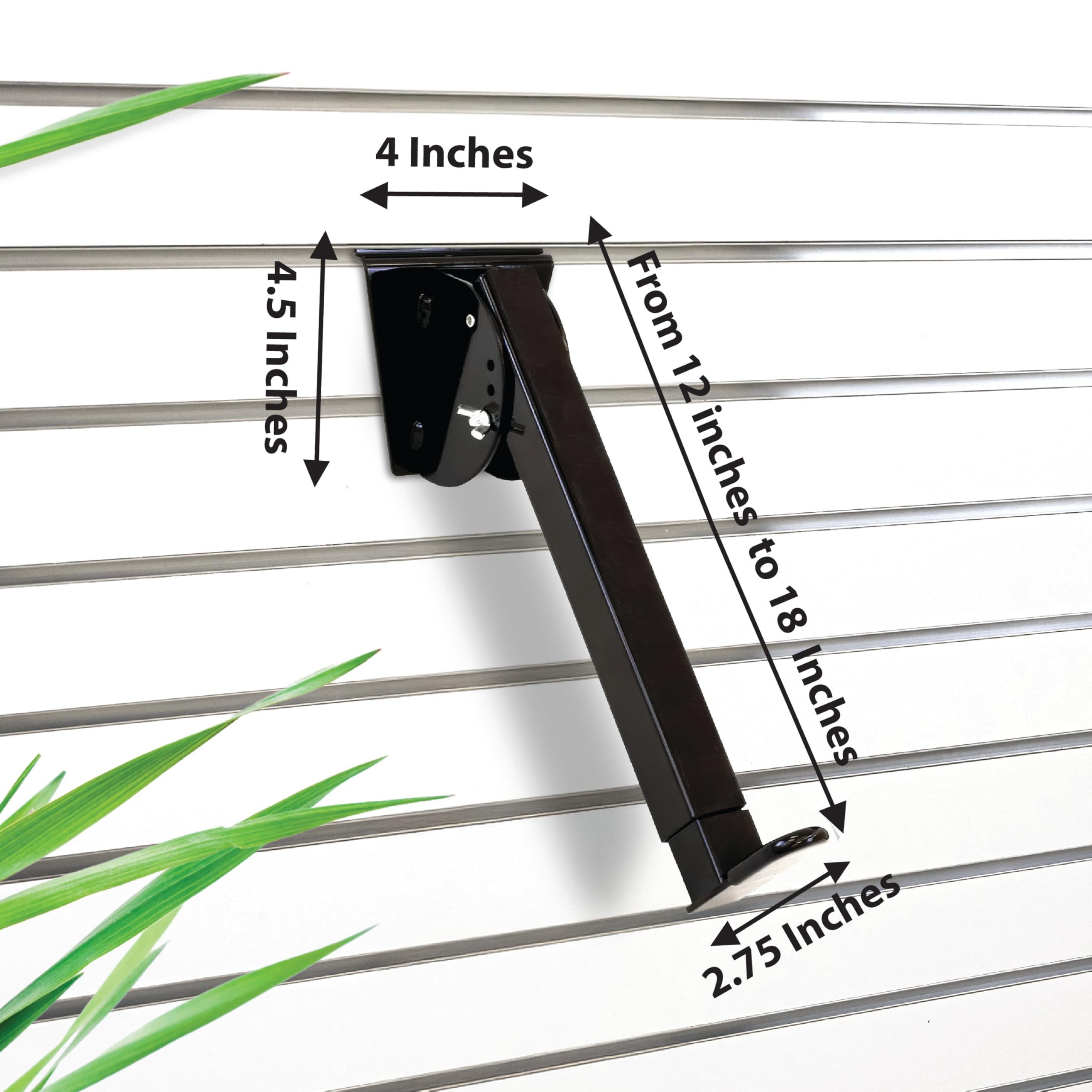 VICTORY DISPLAY & STORE FIXTURE MFG Slatwall Tastaturständer aus robustem Stahl (4er-Pack), Wandhalterung mit Teleskoparmen (30,5 cm - 45,7 cm), Schwarz