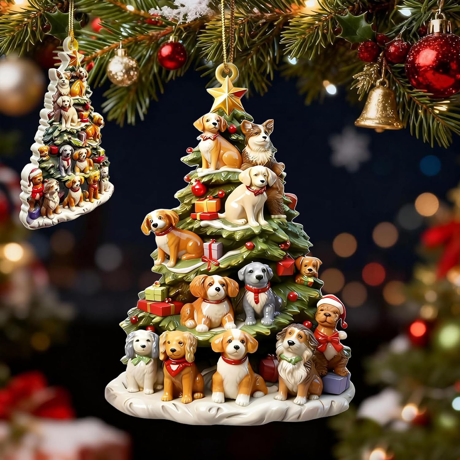 Christmas Ornaments Dog, 2026 Relief Christmas Tree Ornaments Dog Lovers, Christmas Decoration Perfect Holiday Decor for Christmas Decorations for Home Office and Parties for Pet Owners